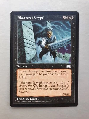 Shattered Crypt, MTG Weatherlight (1997) Common Black Sorcery NM - Image 1 of 2
