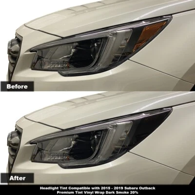 Crux Motorsports Headlight Tint Dark Smoke 20% for 2015 – 2019 Subaru Outback - Image 1 of 3