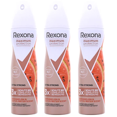 3 x Rexona Maximum Protection Watermelon & Cactus Water Scent Deo Spray je 150ml - Bild 1 von 3
