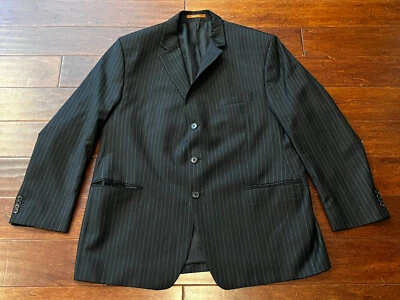 Michael Kors Negro Gris Rayas Para Hombres 48 R Traje de Lana Chaqueta Abrigo Deportivo Blazer Foto 1 de 4