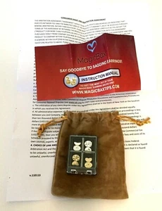 Magic Bax 2 paia di sollevatori per orecchini ipoallergenici tono oro e argento - Foto 1 di 5