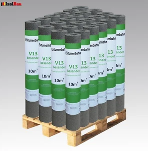 28 Rollen Dachpappe V13 besandet 280 m² Glasvlies Bitumen Dachbahn 1 Palette - Bild 1 von 3