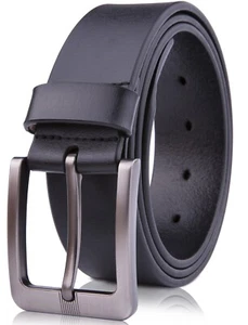 Real Leather Belt Mens Belt Classy Dress Belt For Work Belts for Suits Work Belt - Picture 1 of 24