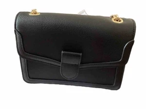 LOUENHIDE Womens Handbag Sienna Crossbody Bag Black With Gold Chain Strap - Picture 1 of 7
