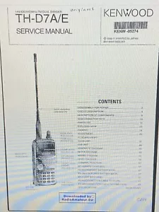 Kenwood Th-d7 Dualband Transceiver Service Manual Digital - Picture 1 of 1