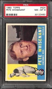 1960 TOPPS #424 PETE WHISENANT PSA 8 30123460