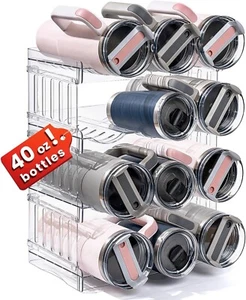 Water Bottle Organizer Rack for Stanley 40oz Tumbler Handle, Stackable 4-Pack - Picture 1 of 7