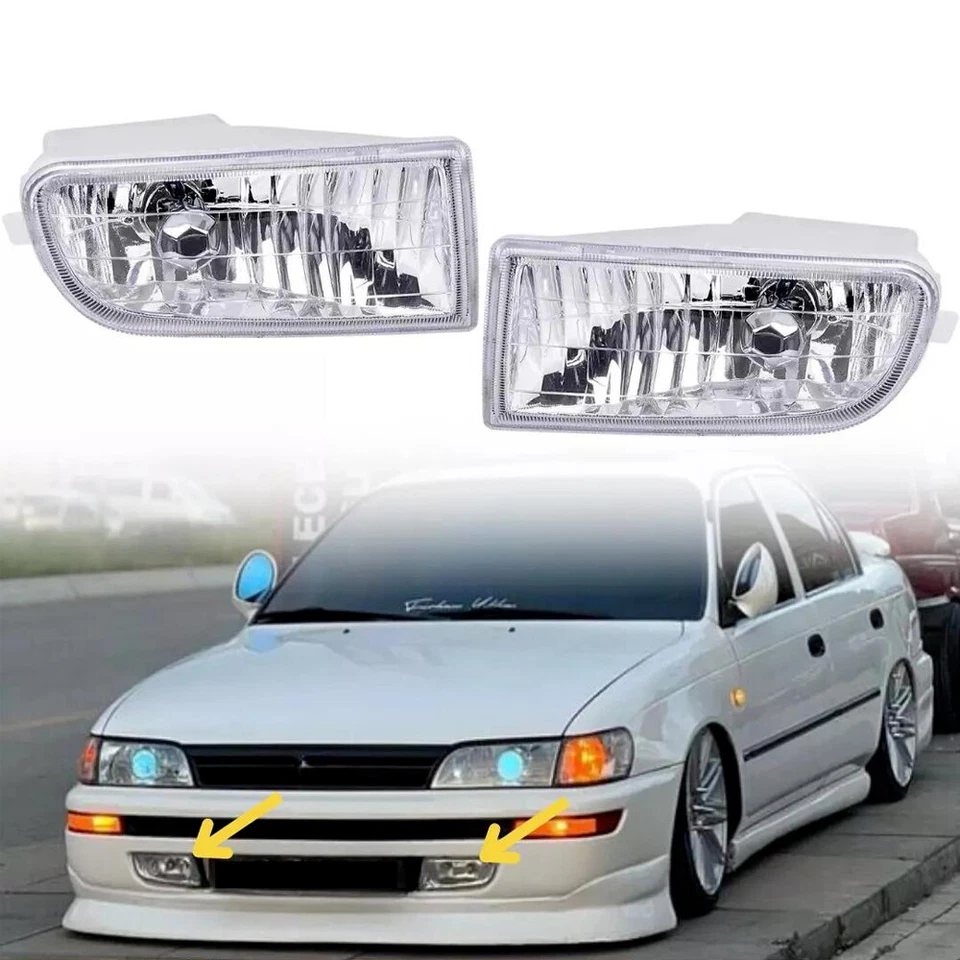 For 1993-1997 Toyota Corolla Fog Light Lamp W/H3 30W Halogen Bulb Left+Right Set Foto 1 de 4