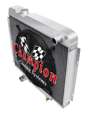 RS Champion 3 Row Radiator W/ 16" Fan for 1965 1966 Ford Galaxie 500 V8 Engine - Image 1 of 4