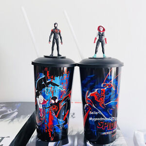 2Pcs Spider-man Across the Spider-Verse MILES Gwen Cup Topper 2023 Movie 22oz