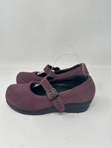 LL Bean Women's Vintage Mary Jane Clogs Purple Suede Size 7.5M - Picture 1 of 15