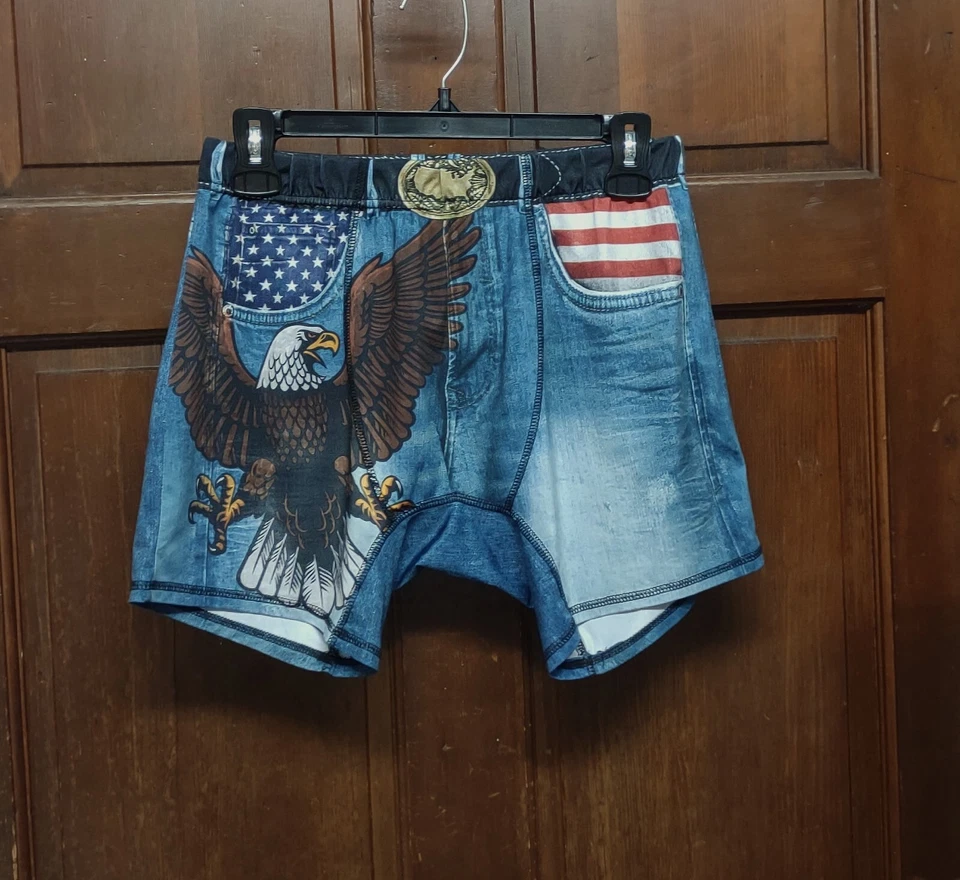 Briefly Stated Men's Boxer Briefs Size L Large Patriotic Eagle American Flag - Image 1 of 3