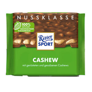 Ritter Sport Cashew geröstet und gesalzene Cashews in Schokolade 100g