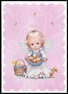 Greeting Card - Angel Duck - Religious - Bill Or Ruth Morehead - Easter - 0531 - Picture 1 of 2