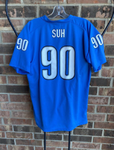 NFL Detroit Lions Ndamukong Suh 90 Team Apparel Blue Jersey Shirt Youth  XL