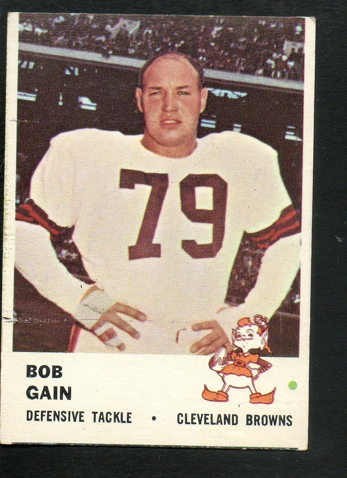 1961 Fleer Football Card #19 Bob Gain-Cleveland Browns Vg Card - Image 1 of 1