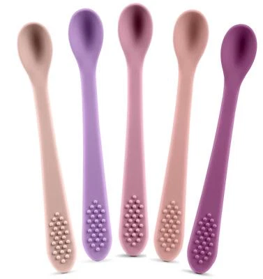 Best First Stage Baby Infant Spoons, 5-Pack, Soft Silicone Baby Spoons Training  - Image 1 of 4