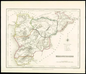1845 Antique colour map of "MERIONETHSHIRE" Wales by LEWIS W/DW35 - Picture 1 of 1