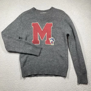 VTG Mickey State Sweater Adult Small Gray Varsity Letter M Wool Blend Pullover - Picture 1 of 14