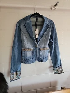 Peppe Peluso XL Embelished Denim Jacket - Picture 1 of 12