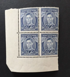 E AUSTRALIEN 1937 SG168b 3d DIE 1a ECKBLOCK x 4 postfrisch - Bild 1 von 2