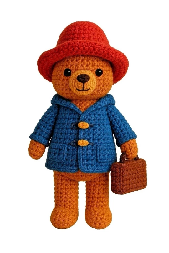 PADDINGTON CROCHET AMIGURUMI KNIT PDF PATTERN ONLY QUEEN ELIZABETH BEAR