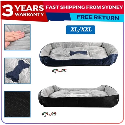 Washable Extra Large Dog Bed Pet Cat Calming Floor Mat Sleeping Comfy Cave SE - image 1 of 4