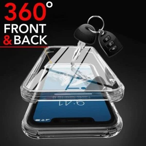 Full Body Clear Hybrid Shockproof 360 Case For iPhone 14 15 Pro Max 13 12 11 8 7 - Picture 1 of 7