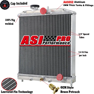 Radiador de alumínio 4 linhas para HONDA CIVIC D15 EJ EK/DEL SOL EG/INTEGRA DB 92-00 - Imagem 1 de 4