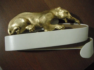 Christopher Ross Crawling Panther 1985 24k Gold-Plated Belt Buckle Original Belt - Image 1 of 4