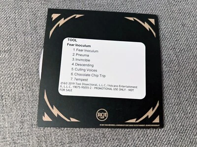 Tool - Fear Inoculum Rare Promo CD 2019 In Store Play Only RARE Cardsleeve - Image 1 of 3