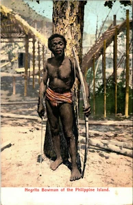 PHILIPPINE ISLANDS - NATIVE - NEGRITO BOWMAN - ALTE POSTKARTE - Bild 1 von 2