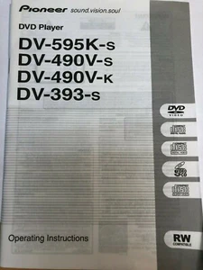 Instrucciones de funcionamiento del reproductor de DVD Pioneer DV-595K-s DV-490V-k DV-393-s - Imagen 1 de 1