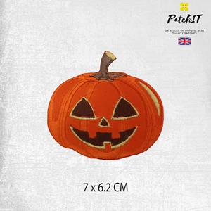 Halloween Pumpkin Patch Iron On Sew On Badge Embroidered Patch - Picture 1 of 1