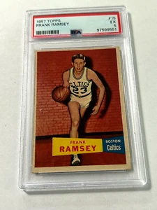 1957 Topps #13 Frank Ramsey - Boston Celtics Rookie PSA EX 5 - Bild 1 von 3