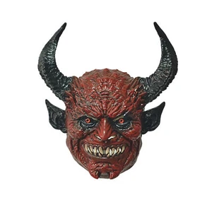Cosplay Satan Lucifer Demon Monsters Masks with Horns Halloween Masks Prop Latex - Picture 1 of 8