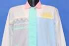 Vintage 90S Pastel Sunset Colorblock Nylon Zip-Up Windbreaker Jacket Small S