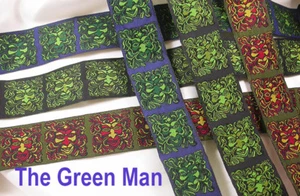 Cinta Jacquard 1 3/8" (35 mm) The Green Man *colores* 6 yardas - Imagen 1 de 7