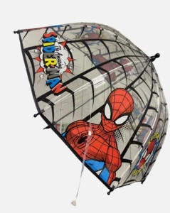 MARVEL Spider-Man Umbrella Kids Childrens Transparent POE Dome 65cm X 45cm - Picture 1 of 9