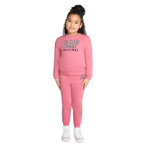 Gap Kids Girls Toddler Logo Fleece Crew Neck & Jogger Matching Set, 4T or 5T - Picture 1 of 6
