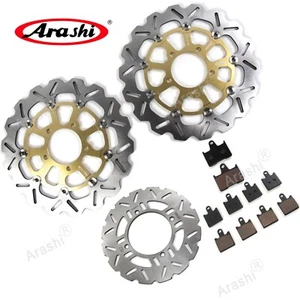Rotor de disco de freno delantero trasero y pastillas de freno para Kawasaki ZZR1400 ABS 2007-2016 - Imagen 1 de 12