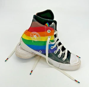 Camisetas altas Converse Rainbow LGBTQ Orgullo Diversidad Igualdad Amor Mujeres 5,5 Hombres 3,5 - Imagen 1 de 8