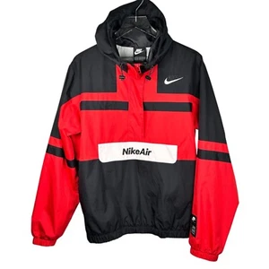 Nike Air 1978 Men Size Small Windbreaker Jacket 1/2 Zip Red Black - Picture 1 of 6