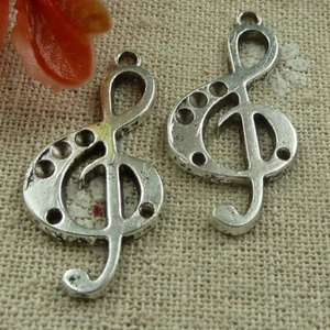 Free Ship 80pcs tibetan silver musical note charms pendant 36X17mm L-1665 - Picture 1 of 4