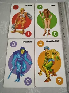vintage MOTU masters of the univers MATTEL 1984 - set 4 large trading cards / G - Imagen 1 de 2