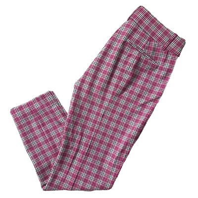 NWT J.Crew Cameron Slim Crop in Bright Begonia Pink Plaid Four Season Pants 10 - Image 1 of 4