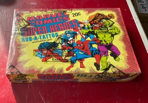 1980 Donruss Marvel Comics Tattoo Box Unopened Wax Packs BBCE WRAPPED Rare L199 - Picture 1 of 3