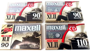 3 Lot Maxell High Bias XLII 90 Type 2 II Audio Cassette Tape 1 - XLII 110 Sealed - Picture 1 of 8