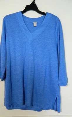 Blusa túnica azul mediana Chicos talla 1 talla M/LG manga 3/4 Foto 1 de 4