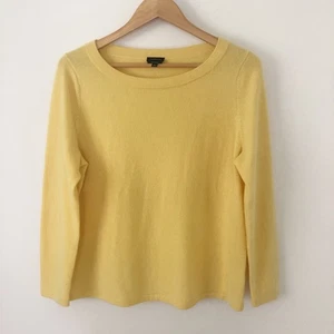 Talbots Womens 100% Pure Cashmere Pullover Sweater Size Xl Yellow Long Sleeve - Picture 1 of 6